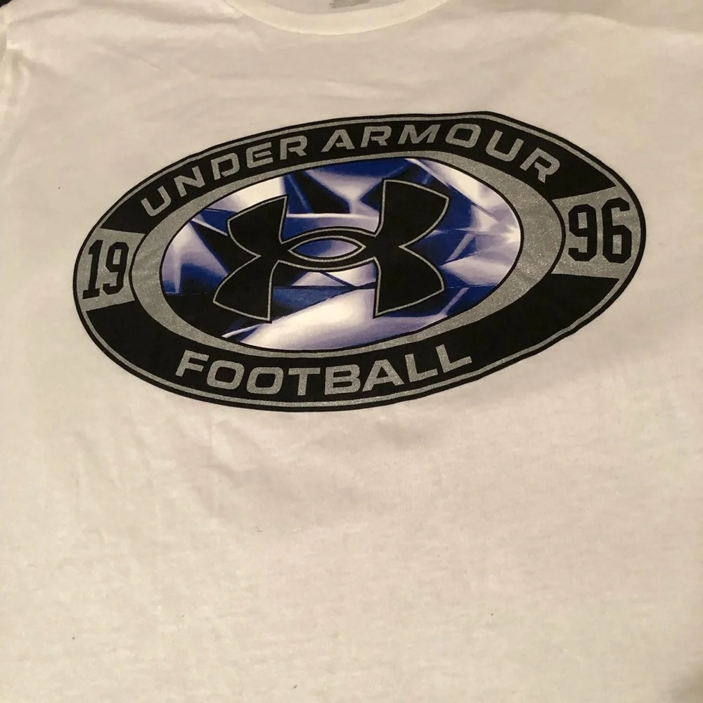 Under Armour Mens Football Iced Out White T-Shirt Sz 2XL Short Sleeve V22